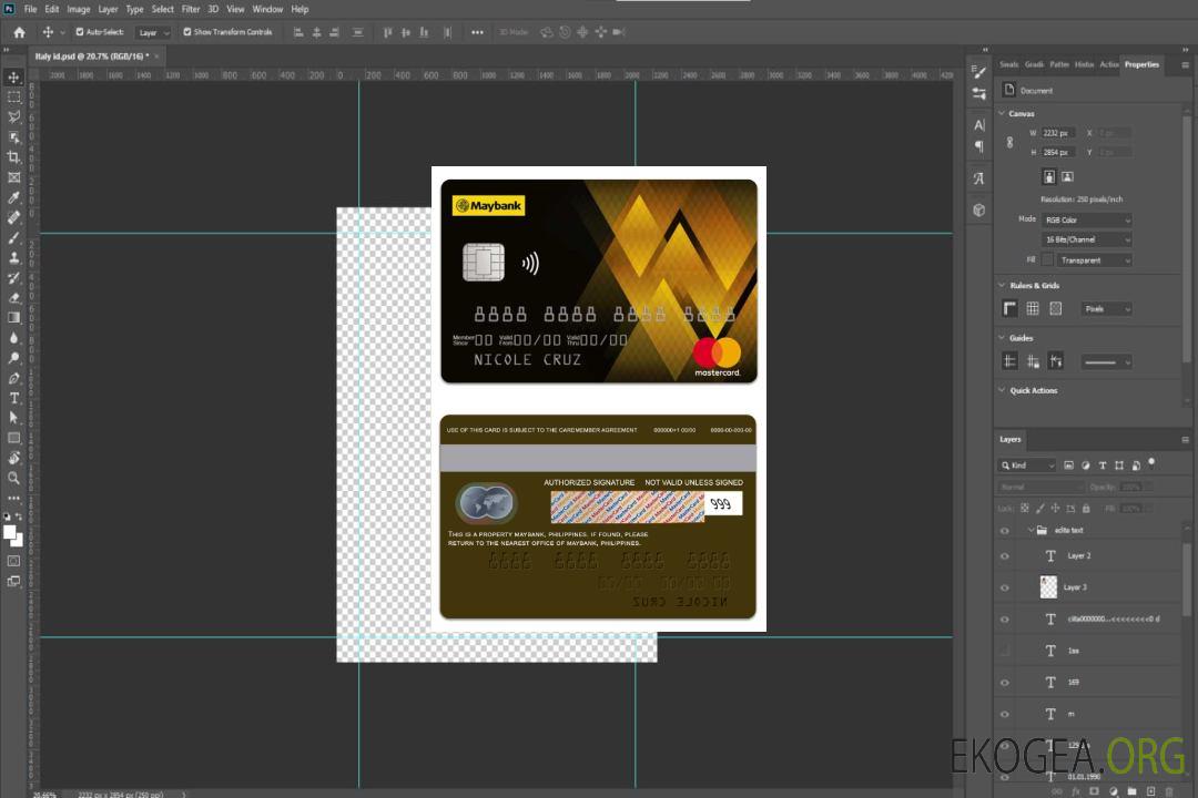 Carte Mastercard en or Philippines MayBank template Carte Mastercard en or Philippines MayBank template